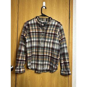 FILSON Women XS Wool Raime Plaid Shirt Challis Henley Long Sleeve Quiet Lux READ